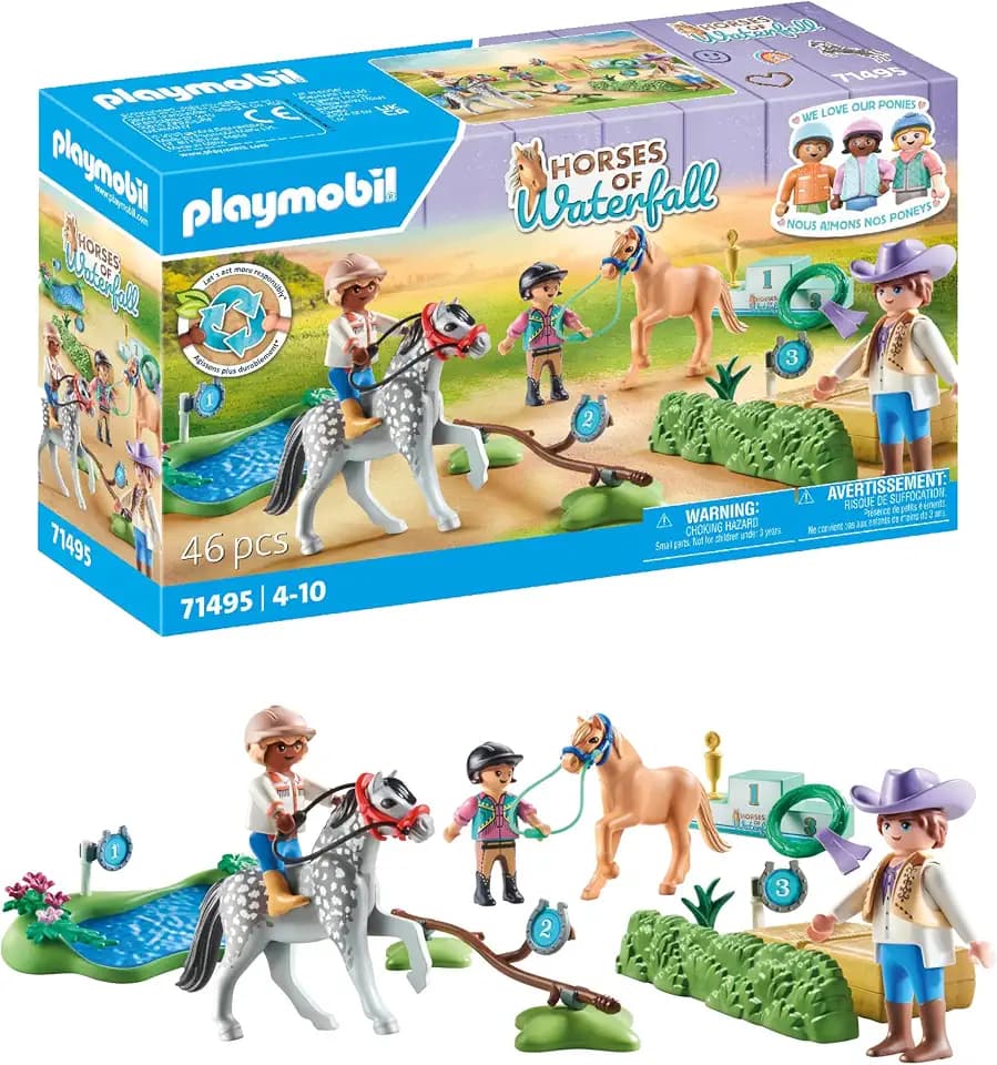 PLAYMOBIL Horses of Waterfall 71495 Ponyturnier, spannende Wettkämpfe für kleine Champions, mit umfangreichem Zubehör, detailreiches Spielzeug für Kinder ab 4 Jahren