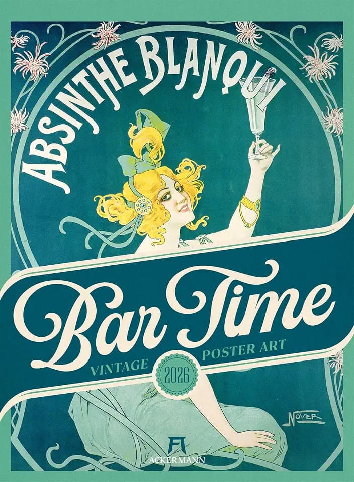 Bar Time Kalender 2026 | Außergewöhnlicher Retro-Kalender im Hochformat (33x45 cm) | Plakatkunst zum Thema „Cocktails und Spirituosen“