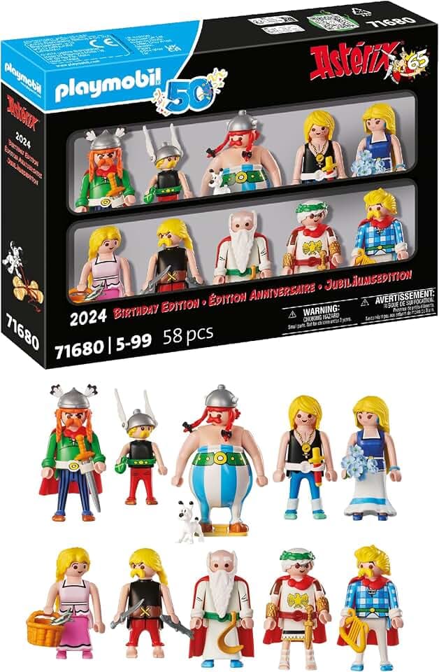 PLAYMOBIL 71680 Asterix Figurenset, Jubiläumsbox, Exklusive Sonderedition mit 10 einzigartigen Figuren, ab 5 Jahren