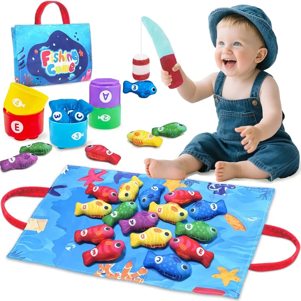 Montessori Toys for 1 2 Year Old Boy Birthday Gifts, Toddler Fishing Game