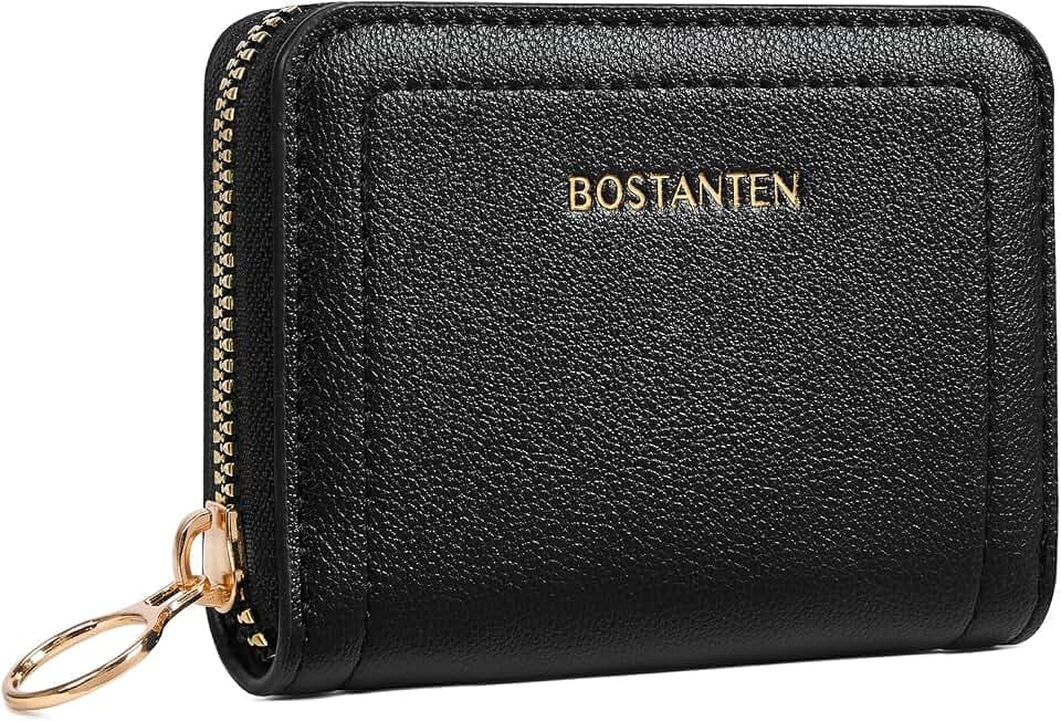 BOSTANTEN Credit Card Holder RFID Small Wallets Woman Zipper Card Wallet