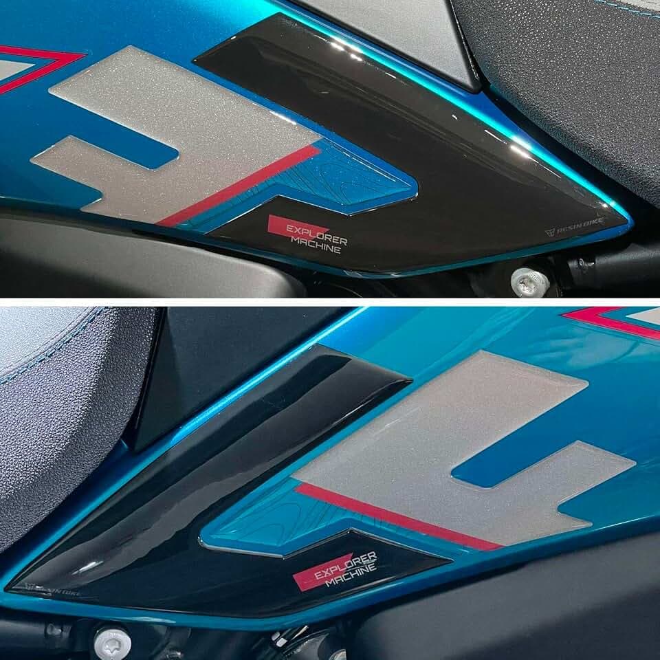 Resin Bike Aufkleber Motorrad Kompatibel Mit CF Moto 800 MT-X 2025-2026 Zephyr Blue. Motorrad Seitenschutzgitter Grip Tank-Schutzfolie vor Stößen und Kratzern. Aufklebersatz 3D-Harzklebstoff