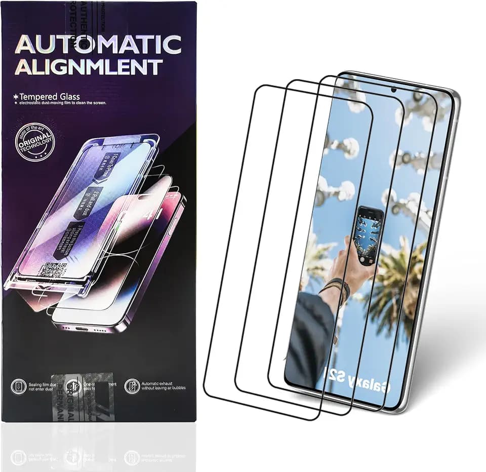 3 Pack Screen Protector Compatible for Samsung Galaxy S22 Plus/S23 Plus, HD Clear Tempered Glass, Easy Install Alignment Kit, Bubble Free, Anti-Scratch, Touch Sensitive, Case Friendly, Fingerprint Unlock Support