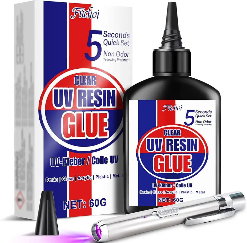 UV Resin Set mit UV Lampe, 60g UV-Harz-Set ，Reparatur von kleber schmuck