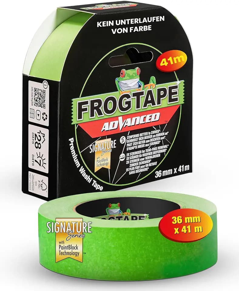 FrogTape Advanced Washi Malerband, Innen & Außen, 36mm x 41,1m