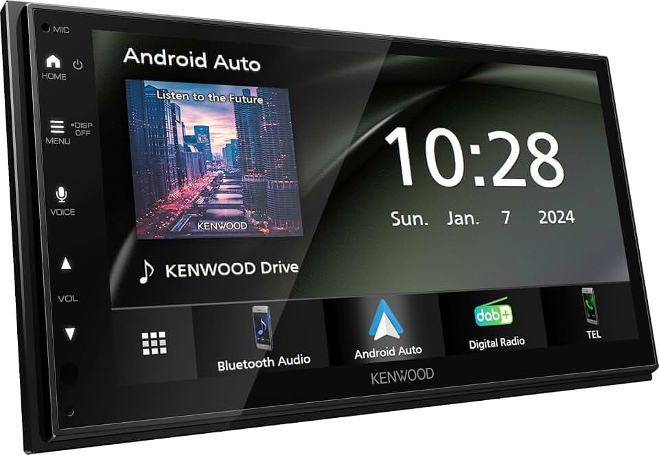 KENWOOD DMX5023DABS - 17,3 cm WSVGA (1024 x 600px) Moniceiver mit DAB+/FM, CarPlay, Android Auto, Apple & Android USB-Mirroring, Bluetooth, kapazitivem Touchpanel, DSP, 4 x 50 Watt, 3 x Pre-Out 2,5V