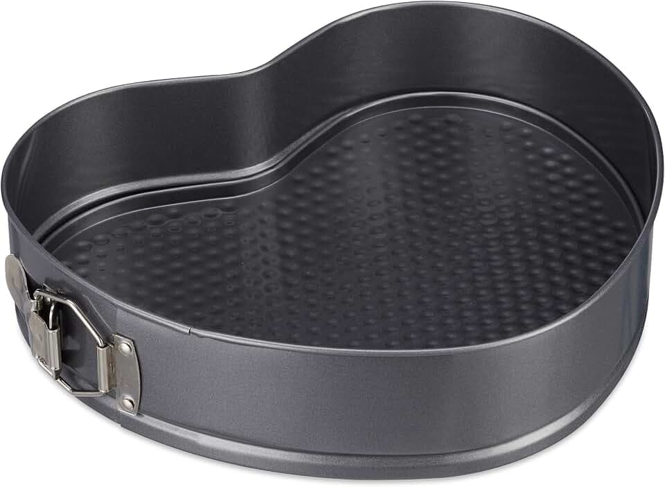 Relaxdays XL Backform Herz, romantische Kuchen & Torten, anthrazit