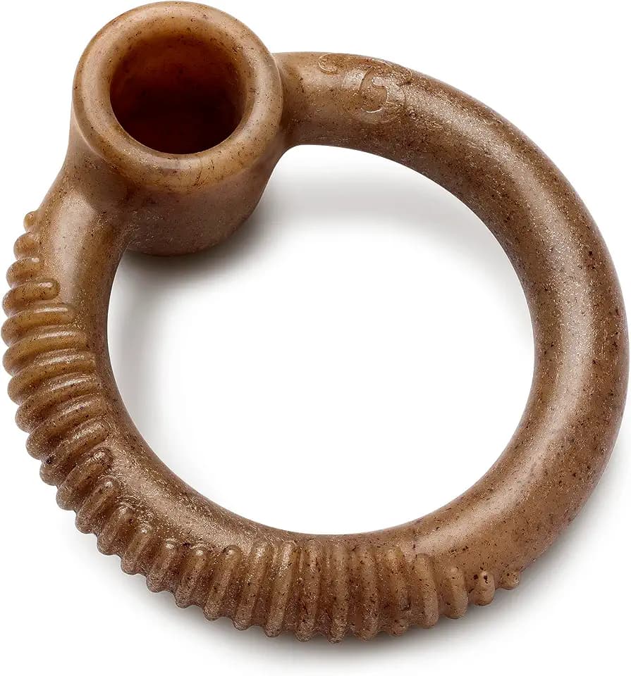 Benebone Ring Kauspielzeug für Aggressive Kauer, Echter Speck, M