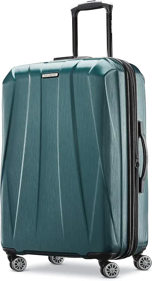 Samsonite Centric 2 Hardside Expandable Luggage with Spinner Wheels, Emerald Green, Checked-Medium 24-Inch