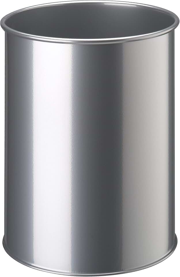 Durable Papierkorb Metall rund 15 Liter, silber, 330123