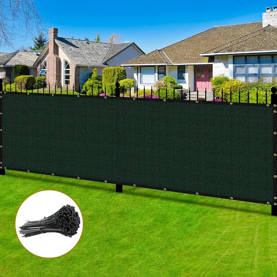 Privacy Fence Screen Green 4' x 20' Outdoor Fence Covers with Grommets and Zipties, Mesh Shade Net Cover Fencing Screens for Backyard Garden Patio