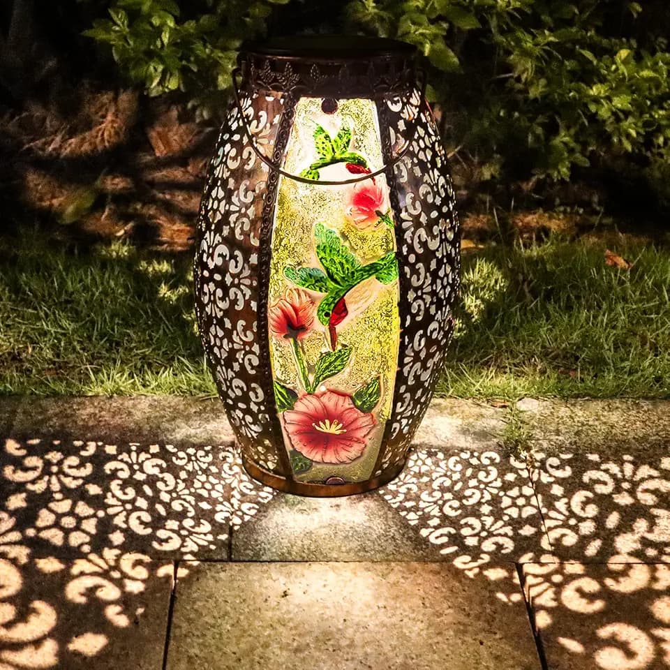 Solar Lantern Outdoor Waterproof, Hummingbird Gifts for Women Garden Decor