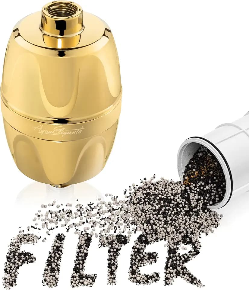 Aqua Elegante Chlorine Shower Water Filter - Polished Brass