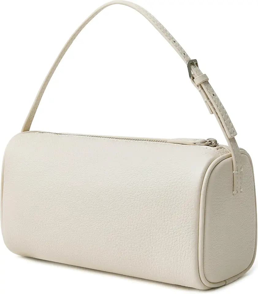 DAILANDO Small Leather Top Handle Barrel Purse for Women Designer Hobo Tote