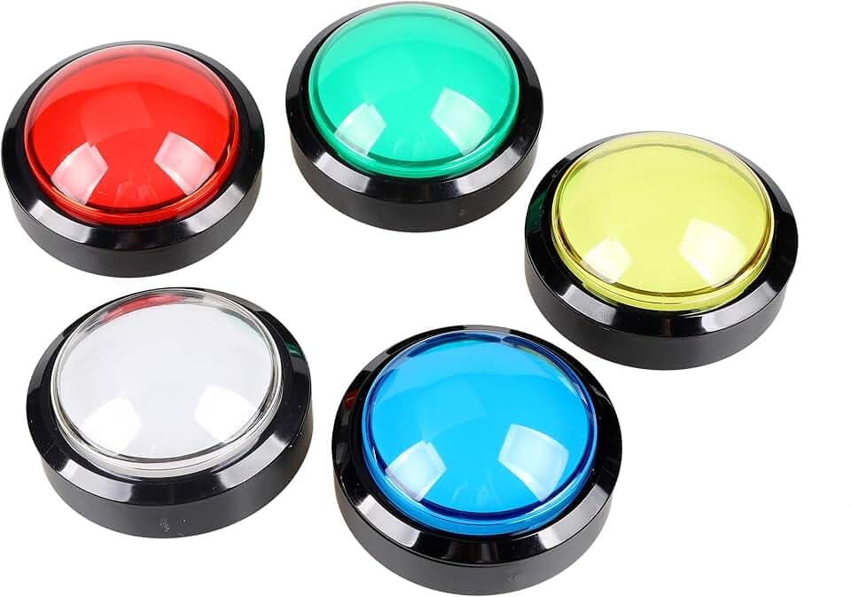 EG STARTS 5x Neue 60mm Kuppelförmige LED Beleuchtete Drucktasten Für Arcade Münze Maschinenspiele (jede Farbe von 1 Stück)