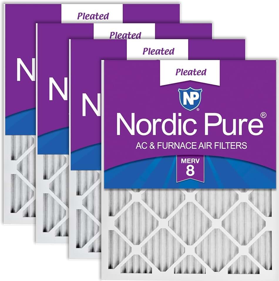 Nordic Pure 20x20x1 Pleated MERV 8 Air Filters 4 Pack