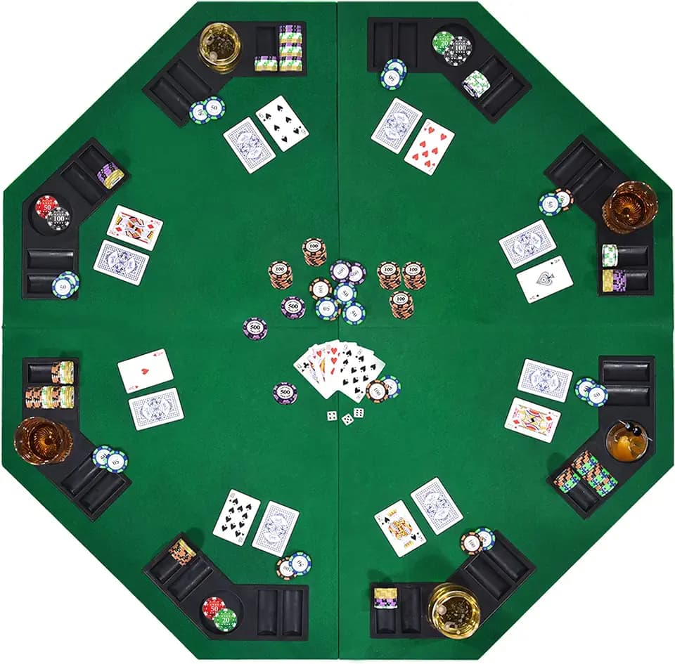 48 Inch 8 Player Foldable Poker Table Top