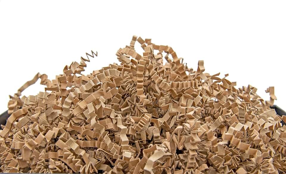1kg Geschreddertes Kraft Papier für Geschenkbox – Füllmaterial für Pakete, Körbe, Boxen und Verpackungen - Schutz und Dekoration (1kg, Kraft)
