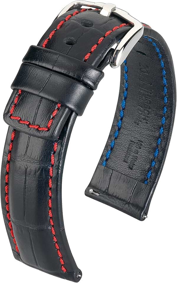 HIRSCH Herren Uhrenarmband Alligator Style Modell Grand Duke 20 mm