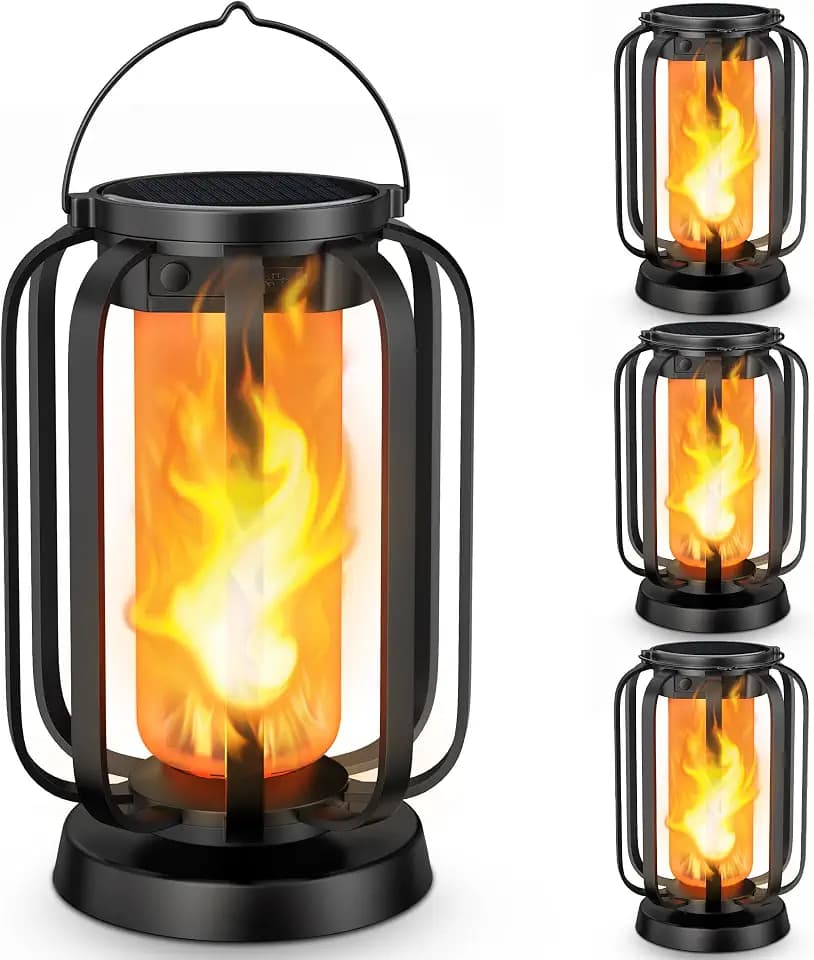 Hompavo Gen2 Solar Lanterns Outdoor Lights with Ultra-Real Flame