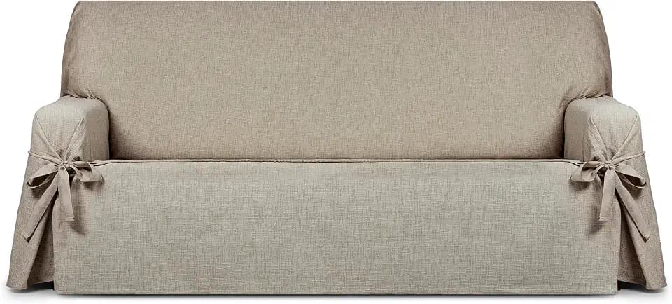 Eysa sofabezug mit Krawatten schmutzabweisender 4 sitzer leinen Design Genna