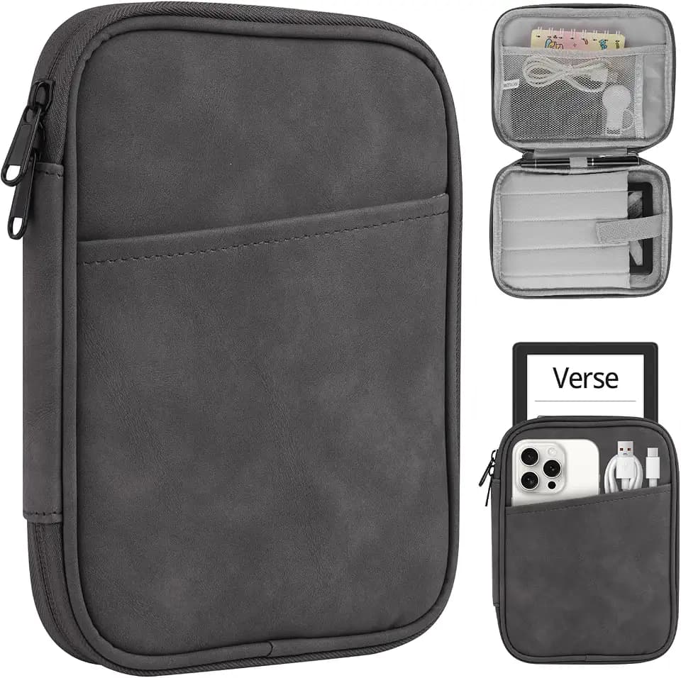 HoYiXi Universal Sleeve Bag for 6",6.8",7" Kindle Paperwhite/Colorsoft 2024-2012 Compatible with 6"-6.8" All-new Kindle/Kobo/Tolino/Sony,6" EReader with Anti-Drop Protective Cover,Grey
