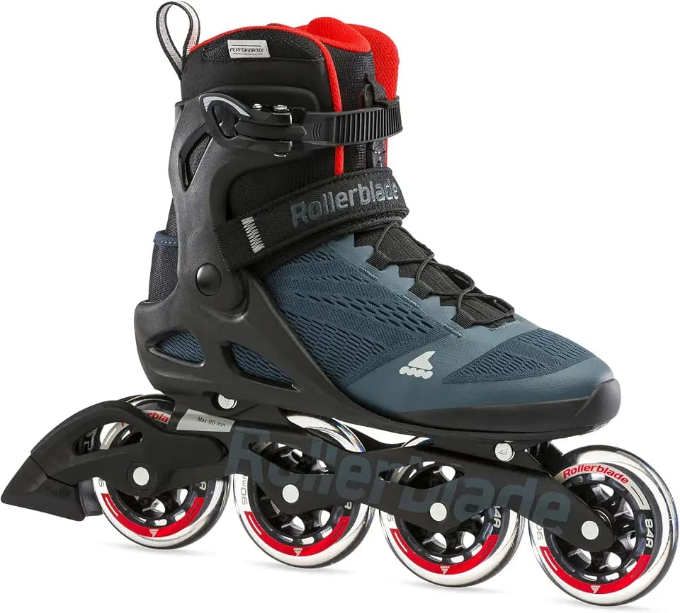 Rollerblade MACROBLADE 90, Inline-Skates für Männer, Fitness Inliner, Orion Blau/Scharf Orange