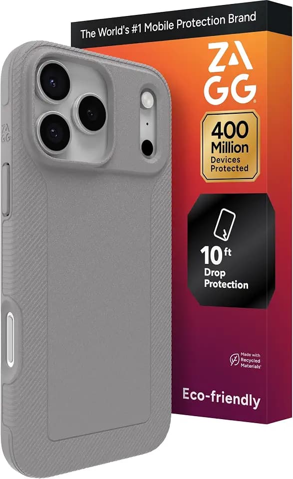 ZAGG Luxe Snap Phone Case for iPhone 17 Pro Max - Gray, Durable Graphene for Drop Protection (10ft/3m), Slim Lightweight Design, MagSafe Compatible