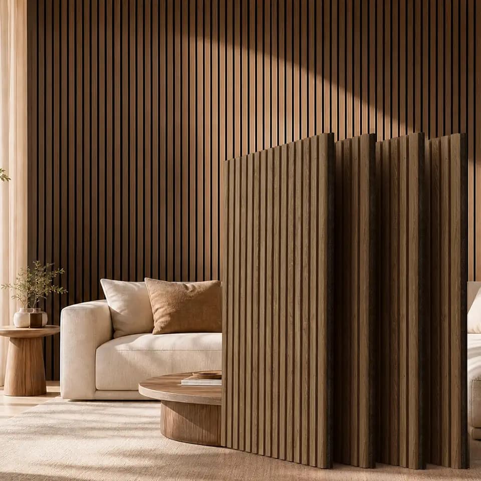 addlon Wood Slatwall Panels, 4 Pack 47.2"x23.6" Acoustic Wall Panels