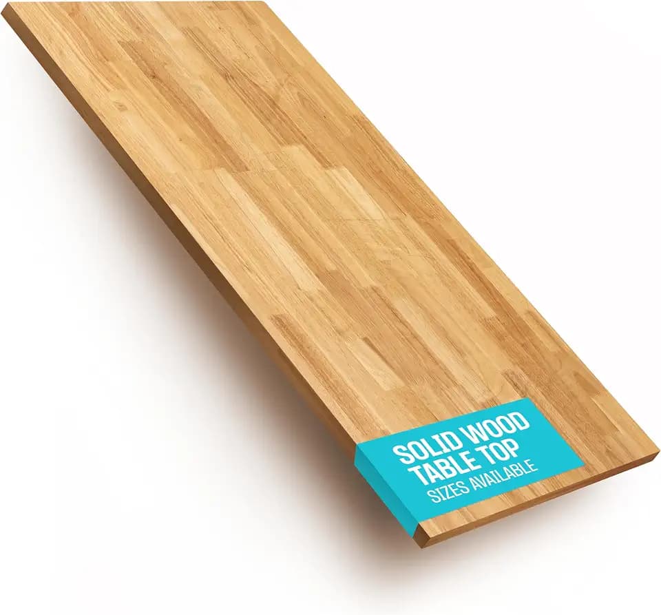 COREMINDED Solid Wood Desk Table Top – Pre-Finished 1.2” Thick Tabletop - Universal Fit for Standing Desks, Countertops & Workstations (48" x 24", Rubberwood)