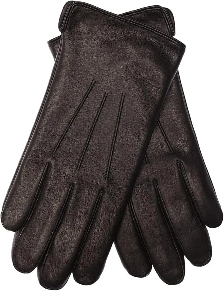EEM Herren Lederhandschuhe, weiches italienisches Leder, Fleecefutter, klassisch