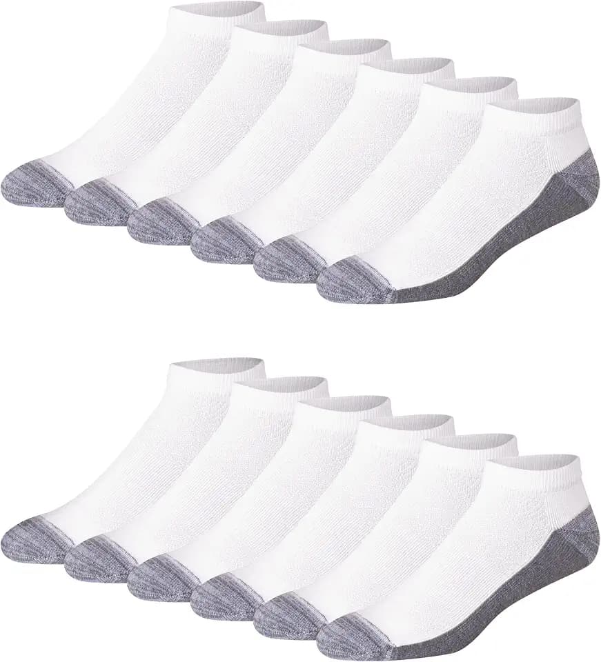 Hanes Men's Socks, X-temp Cushioned Low Cut Socks, 12 & 14 Pair Packs