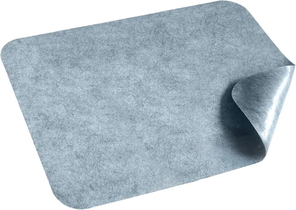 HomeProtect® | Schmutzfangmatte - SUPERDÜNN 2 mm, Selbstklebende Fußmatte, Schuhmatte, Fußabstreifer, Sauberlaufmatte, Montagematte, rutschsicher - waschbar - grau, versch. Grössen (48 x 70)