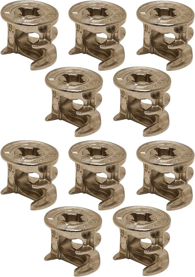 cyclingcolors 10x Verbindergehäuse Exzenterverbinder Mutter Ersatzteil für Möbelverbinder Schrank Schubladenverbindungen Befestigungselemente, vernickelt ohne abdeckrand 12x12mm