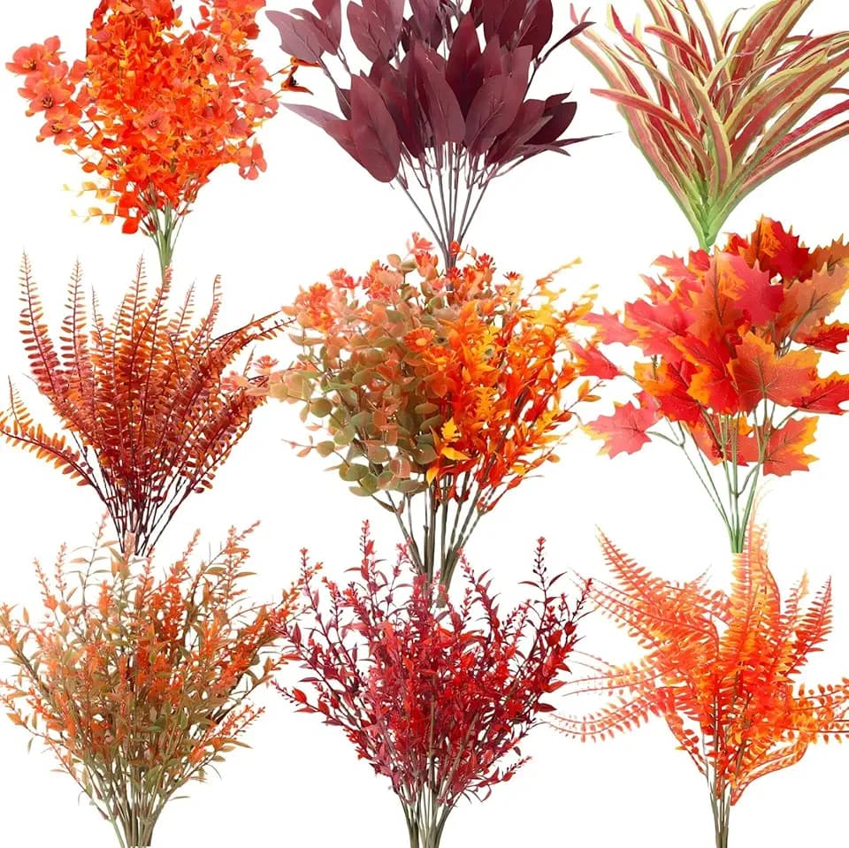 10 Bündel Künstliche Herbstblumen, Herbstblumen Künstlich Herbststrauß