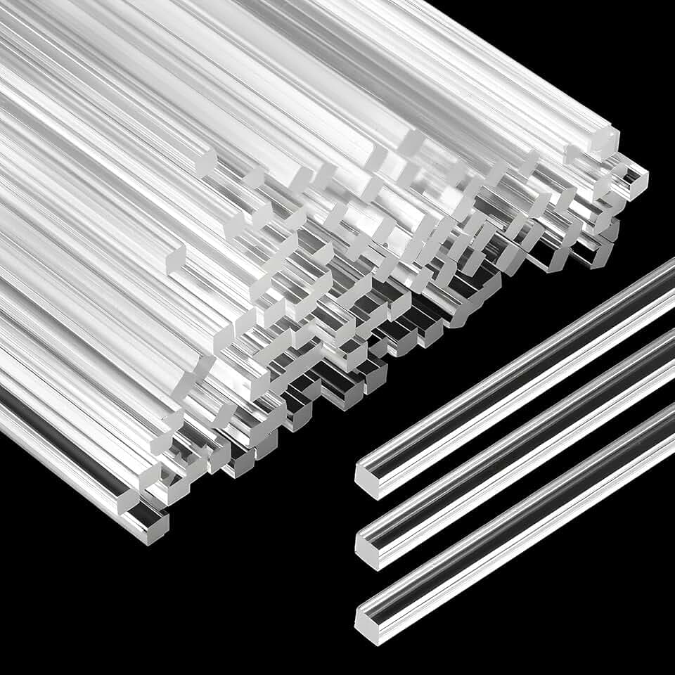 100 Pcs Cake Topper Sticks 6" Acrylic Sticks Acrylic Dowel Rods Flat Clear Stick Lollipop Plastic Strip Cakes Topper Stick Reusable Candy Rods for DIY Cookie Cupcakes
