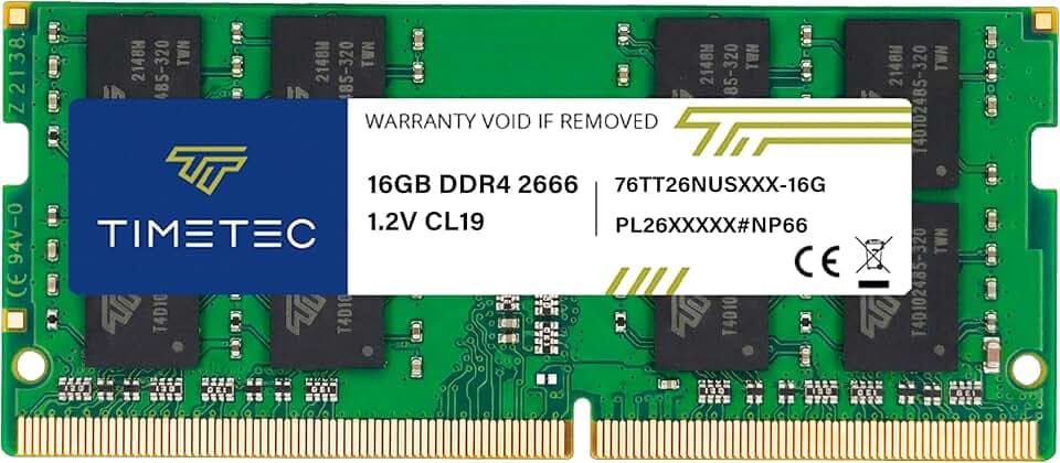 Timetec Premium 16GB DDR4 2666MHz (PC4-2666V) PC4-21300 SODIMM Laptop RAM – 260-Pin 1.2V CL19 Non-ECC Unbuffered Memory Module for Laptop, Notebook, Mini PC, All-in-One
