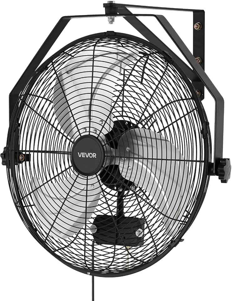 VEVOR Wall Mount Fan, 18 in Wall Mounted Hanging Fan IP44-rated Protection
