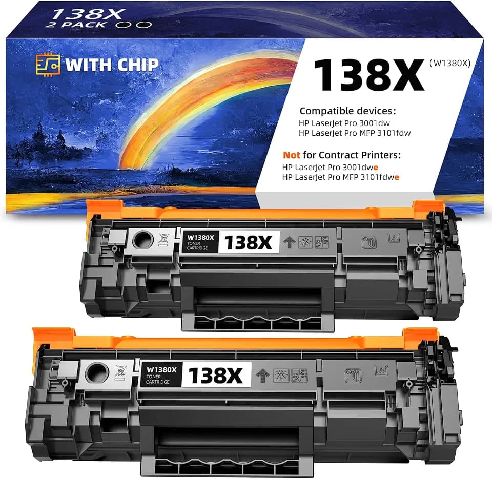 138X 138A Black Toner Cartridge Replacement for HP W138X
