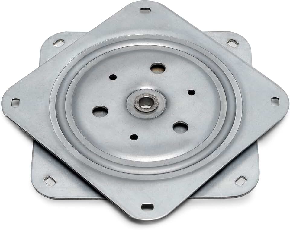 Emuca - 360 Grad drehbare Unterlage/Basis für Möbel/Fernseher/Monitor, Verzinkt, Stahl