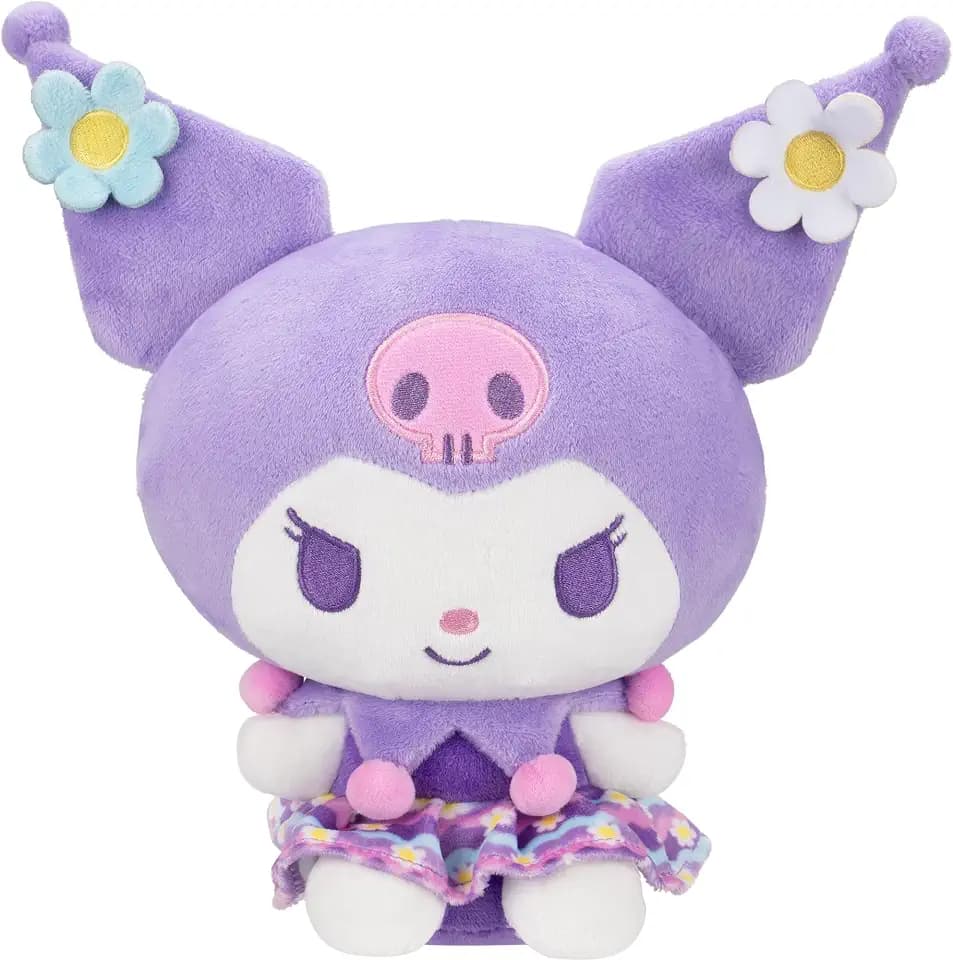Jazwares Hello Kitty® and Friends - 8-Inch Kuromi™ Pastel Florals Plush - Officially Licensed Sanrio® Product from Ages 6+