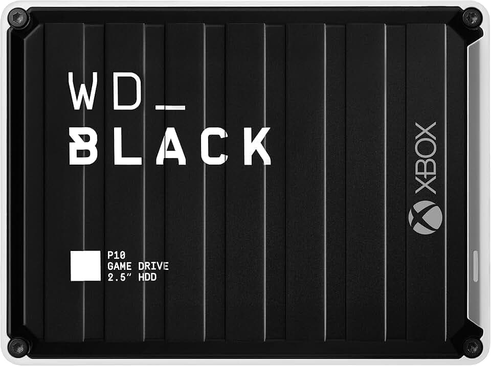 WD_BLACK P10 Game Drive for Xbox 2 TB (1 Monat Xbox Game Pass Ultimate, Übertragungsgeschwindigkeiten bis 130 MB/s, für Xbox) Schwarz mit weißem Rand