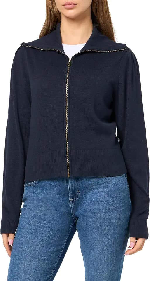 Nautica Women's Long Sleeve Zip Front Cardigan Sweater Jacket