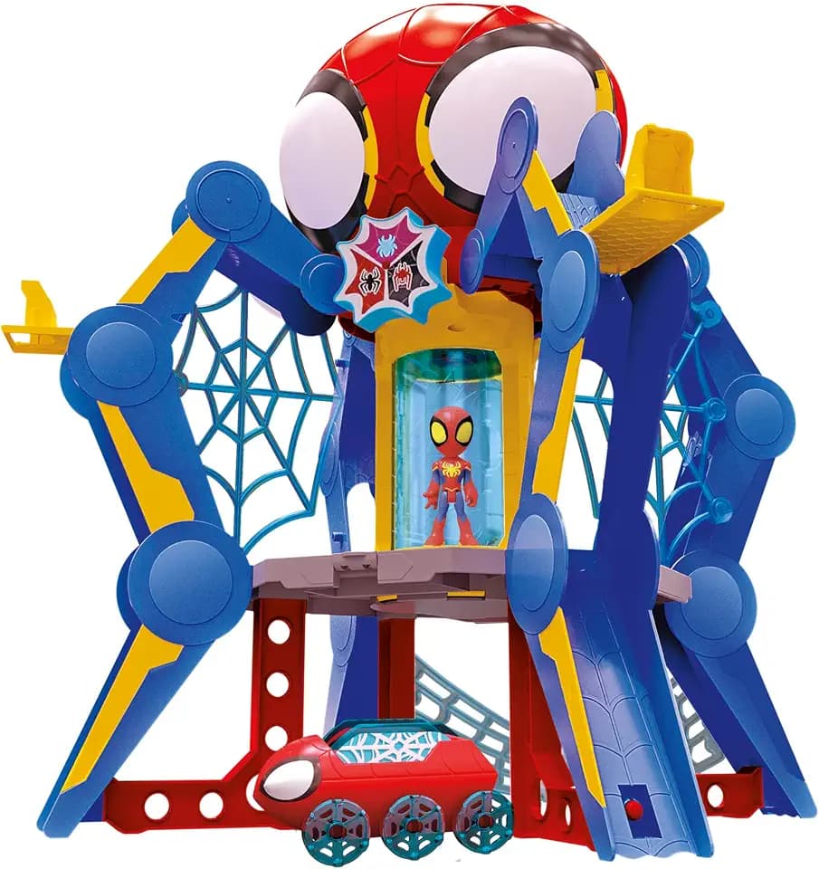 Marvel Spidey And His Amazing Friends Web-Spinners Web-Quarters, Kids Playset With Action Figure, Vehicle, And Accessories, Super Hero Toys, Ages 3 And Up (English)