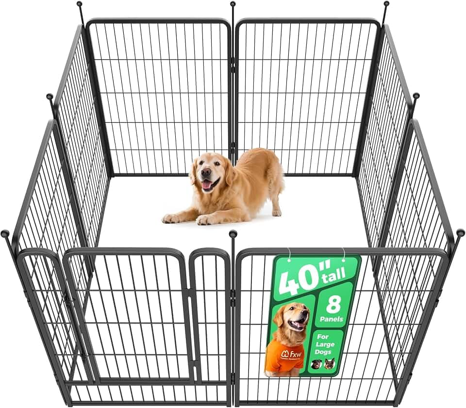 FXW Rollick Dog Playpen, Indoor, Yard & RV Camping, 40"H, 8 Panels
