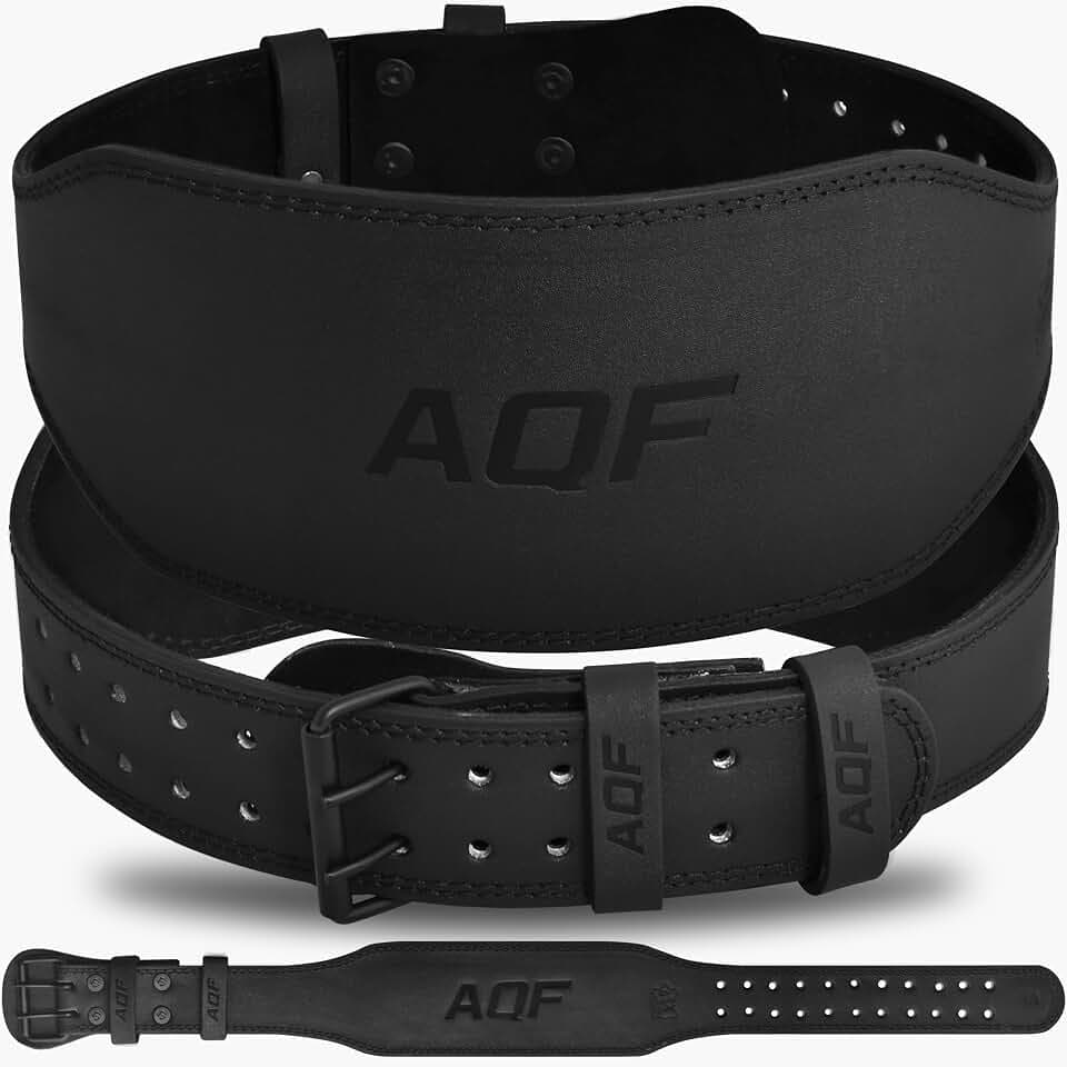 AQF Gewichthebergürtel Leder, 4" & 6" Rückenstütze mit Rollenschnalle