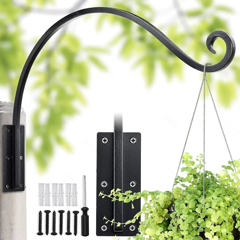 Lifyzoon Heavy Duty Plant Hanger Bracket Outdoor (22"/Black)