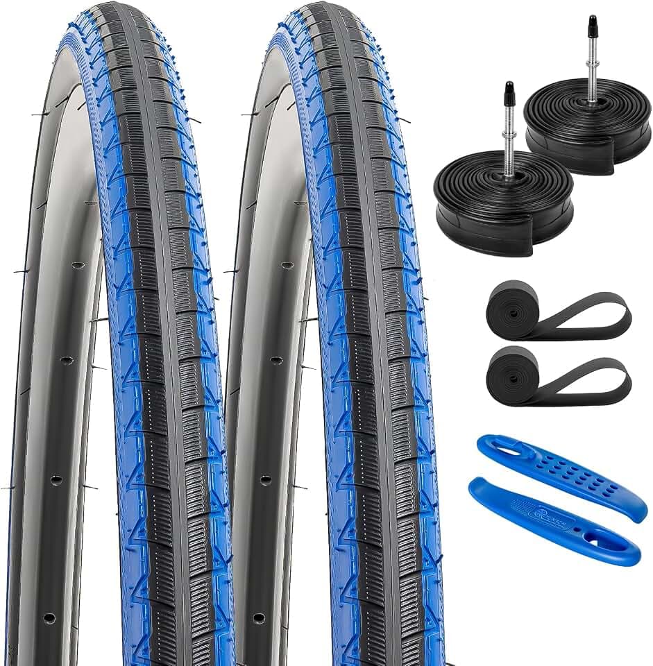 YunSCM 2Pcs Faltbar 28 Zoll Reifen 28x1.10 700x28C Mantel 28-622 kompatibel Rennräder/Stadt/Straßenfahrrad 700x25C 700x28C 700x30C Schwarz/Weiß/Blau/Braun