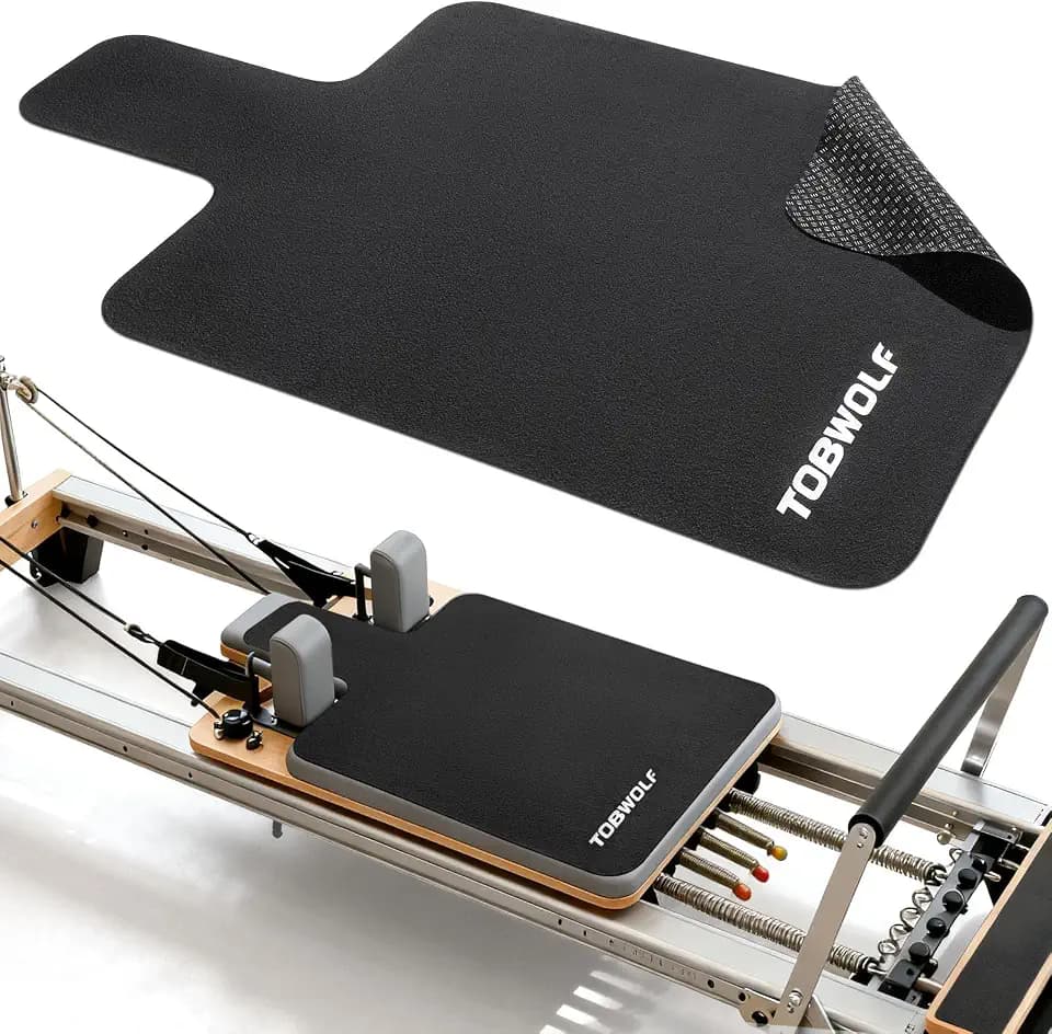 TOBWOLF Pilates Reformer Mat, 39" x 24" & 1.5mm Thick Non-Slip Suede Cover