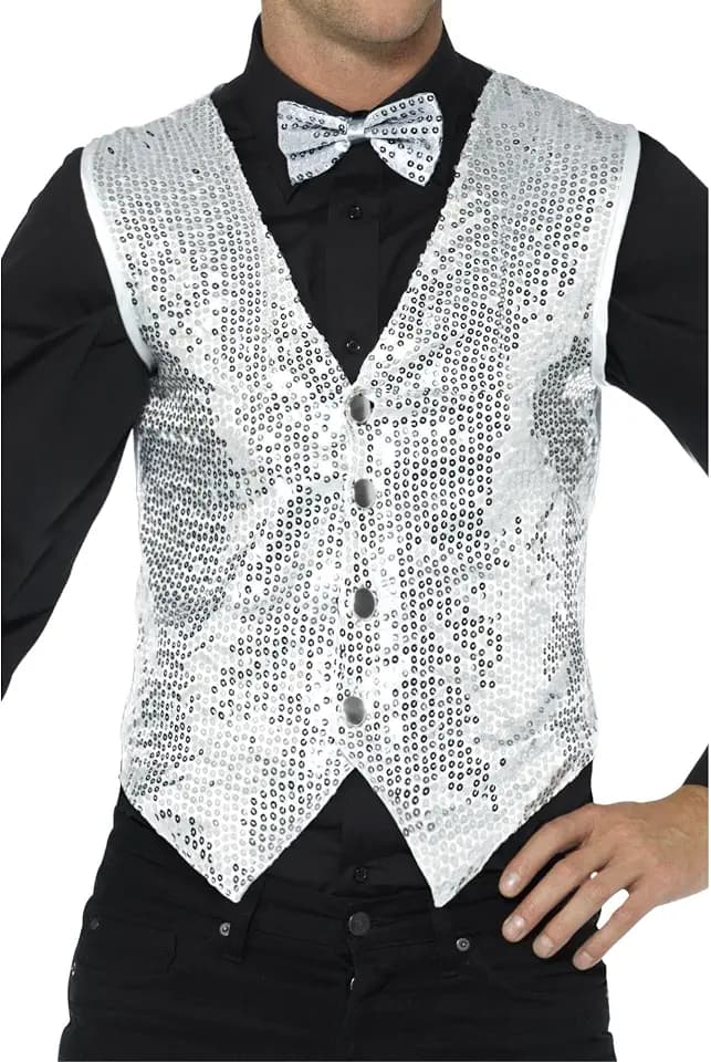 Smiffys, Herren Pailletten Weste Halloween